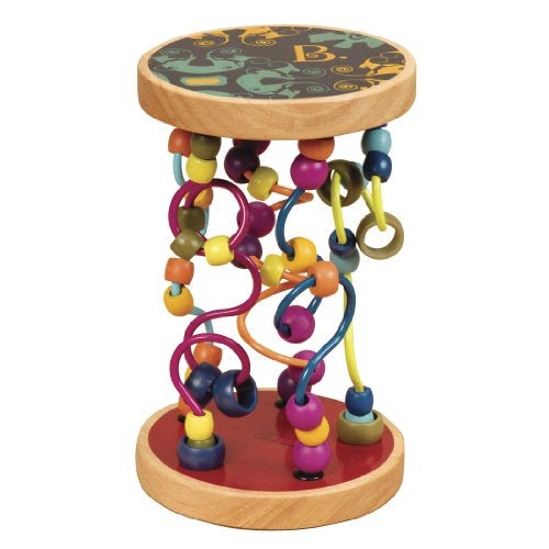 B. toys – Loopty Lo Wooden Rolling Toy – Developmental Bead Maze with 47 Beads & 5 Mazes – Encourages Fine Motor Skills & Crawling – Classic Wooden Wire Maze for Babies, Toddlers, Kids 18+ months - Image 1