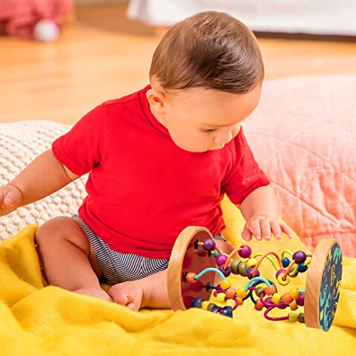 B. toys – Loopty Lo Wooden Rolling Toy – Developmental Bead Maze with 47 Beads & 5 Mazes – Encourages Fine Motor Skills & Crawling – Classic Wooden Wire Maze for Babies, Toddlers, Kids 18+ months - Image 2
