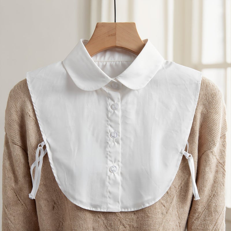 Detachable Cotton False Collar for Women White Pointed Dressy Decor Accessory 73 - Image 4