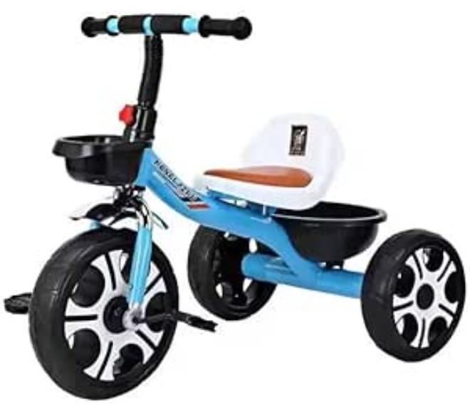 دراجة أطفال ثلاثية العجلات من بايبي كوستر للأطفال، دورة أطفال ذكية للتوصيل والتشغيل مع سلال تخزين أمامية وخلفية | دراجة ثلاثية العجلات للأطفال | دراجة ثلاثية العجلات للأطفال من 2 إلى 5 سنوات أولاد بنات (ازرق)