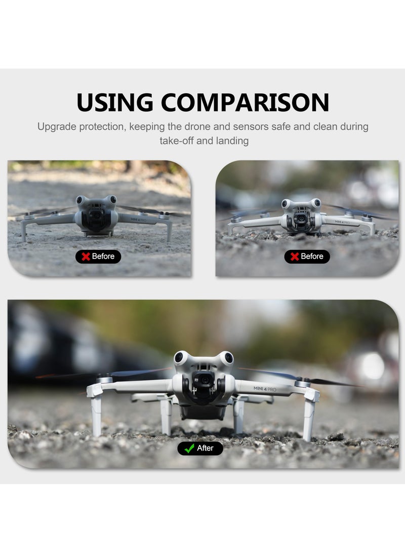 SYOSI Extension Landing Gear for DJI Mini 4 Pro, Lightweight Portable Legs Anti-Scratch Landing Extender Bracket for Mini 4 Pro Drone Accessories (WHite) - Image 3