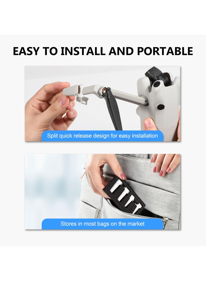 SYOSI Extension Landing Gear for DJI Mini 4 Pro, Lightweight Portable Legs Anti-Scratch Landing Extender Bracket for Mini 4 Pro Drone Accessories (WHite) - Image 5