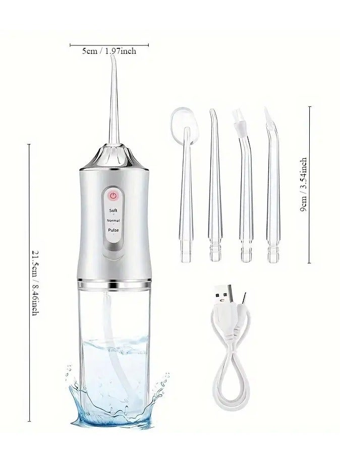 Goolsky Rechargeable Water Flosser, Portable Dental Cleaner, with 4 Jet Tips, USB Charging, 800mAh Lithium Battery, ≤36V Operating Voltage, for Men and Women, Daily Oral Care - Image 5