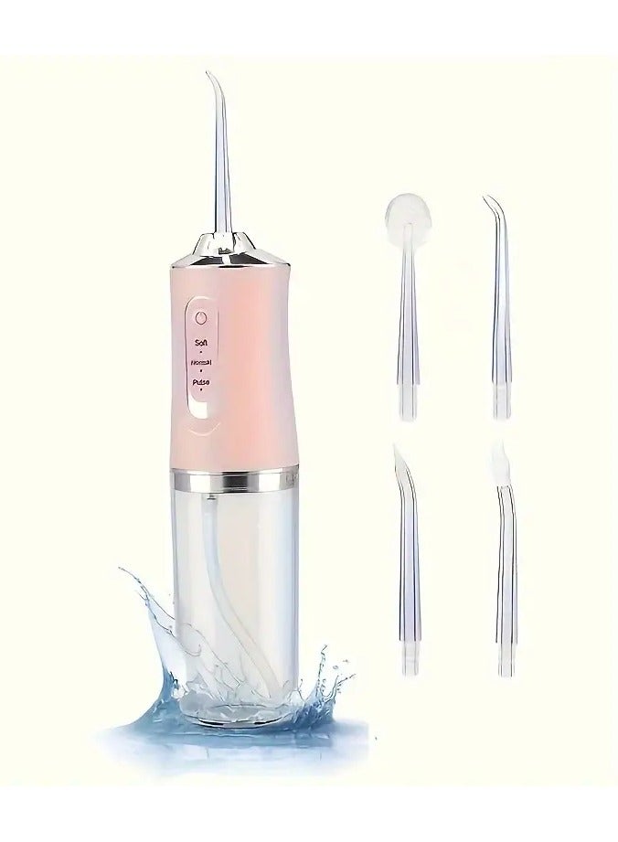 Goolsky Rechargeable Water Flosser, Portable Dental Cleaner, with 4 Jet Tips, USB Charging, 800mAh Lithium Battery, ≤36V Operating Voltage, for Men and Women, Daily Oral Care - Image 1