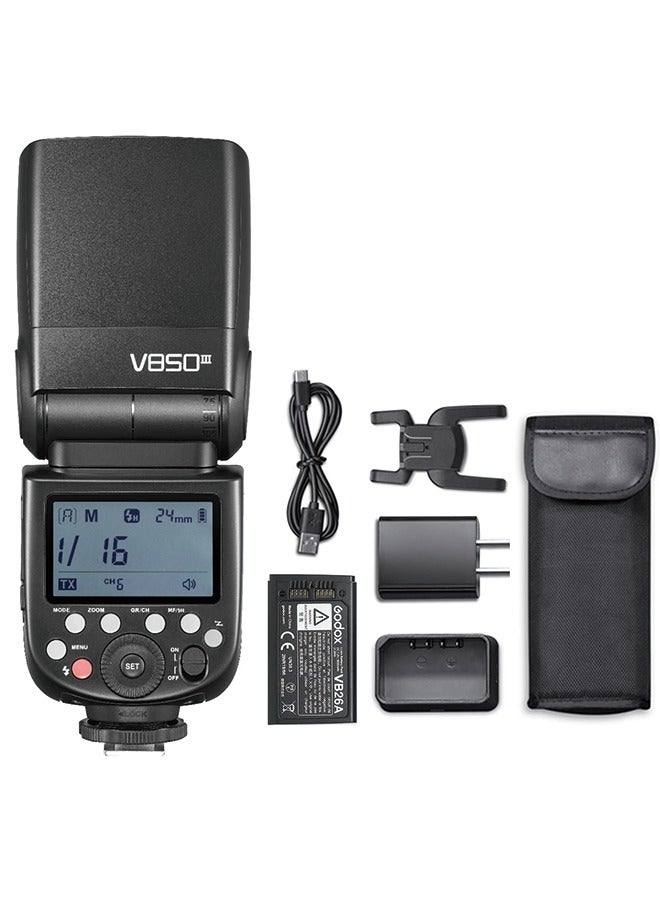 Godox V850III Flash Camera Flash 7.2V/2600mAh HSS 1/8000 2.4G 1.5s Recycle Time 450 Full Power Pops for DSLR Cameras with Standard Hot Shoes for Canon, Nikon, Sony, Fuji, Panasonic, Olympus (NO TTL)  - Image 1