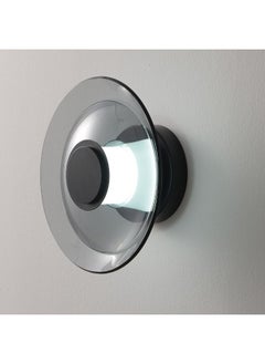 DANUBE HOME Danube Home Porto Modern Wall Sconce For Living Room, Bedroom, Hall| Indoor Wall Light With Inbuilt LED(Included) | 3000k Warm Light| Iron+Glass Frame, Black Finish - L23xW23xH23cm (1 Year Warranty)  - Image 1