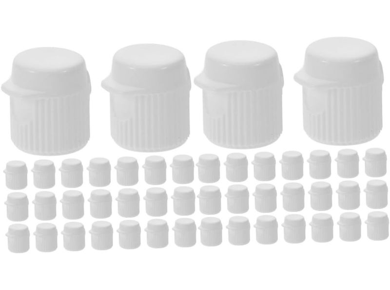 White Toothpaste Tube Covers 60pcs Flip Design Travel Lids - Image 1