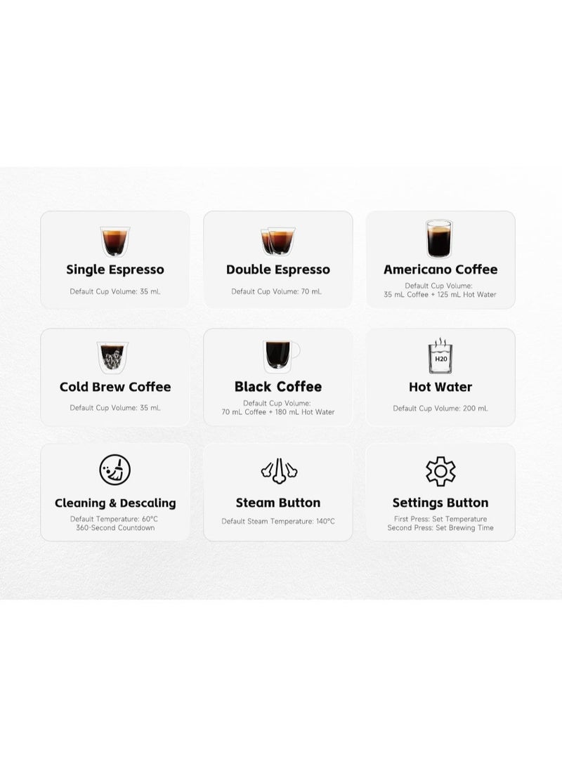 HiBREW Semi-automatic Espresso Coffee Machine 3 Level Temperature Adjustable Cold/Hot 20Bar Coffee Maker Cappuccino H13 - Image 5