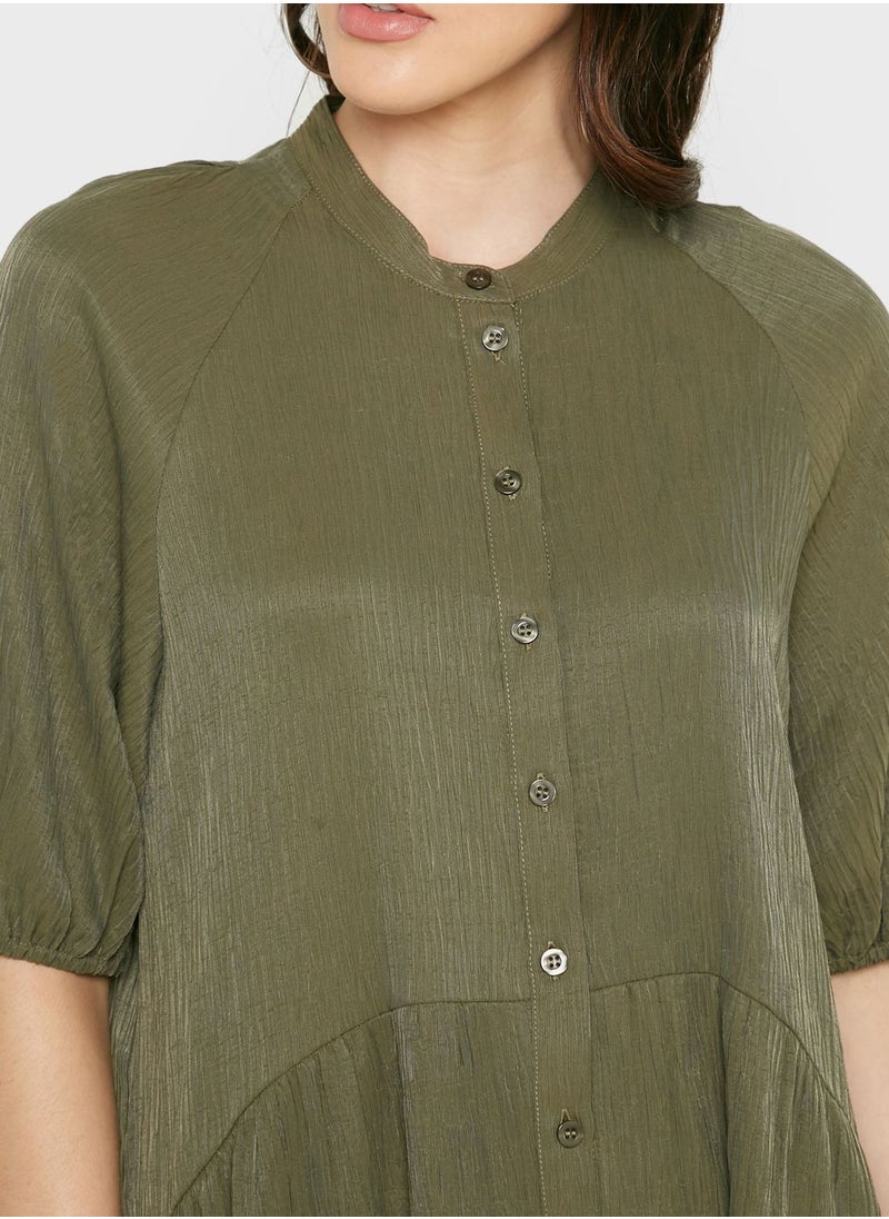 TOPSHOP Balloon Sleeve Pleat Detail Dress  - Image 3