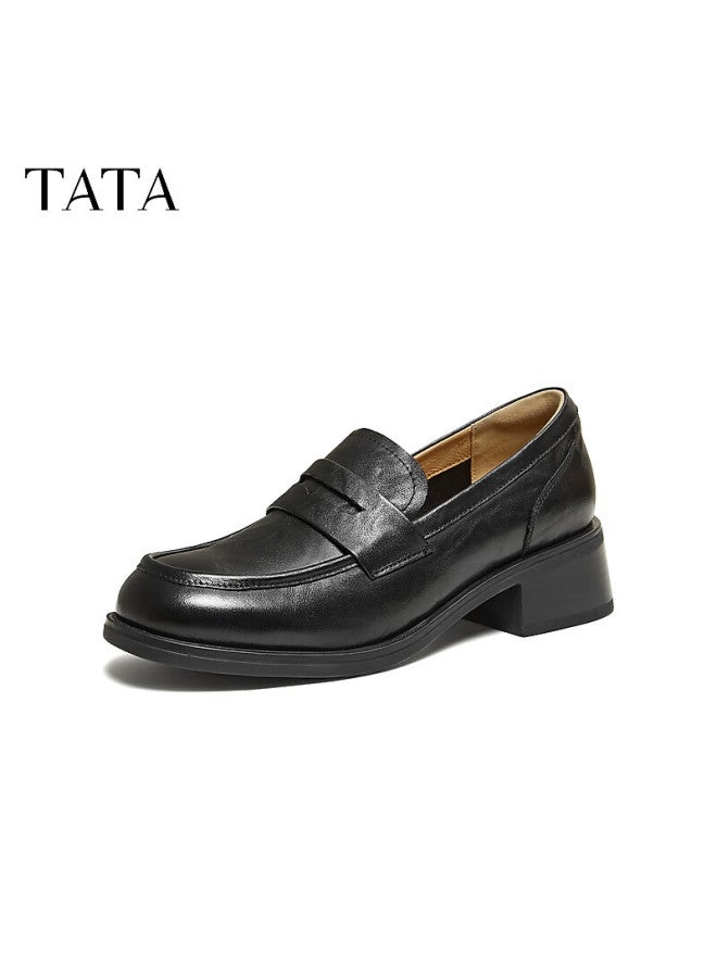 Tata Spring Mall Fashion Casual Versatile Loafers Black Size 37 - Image 1