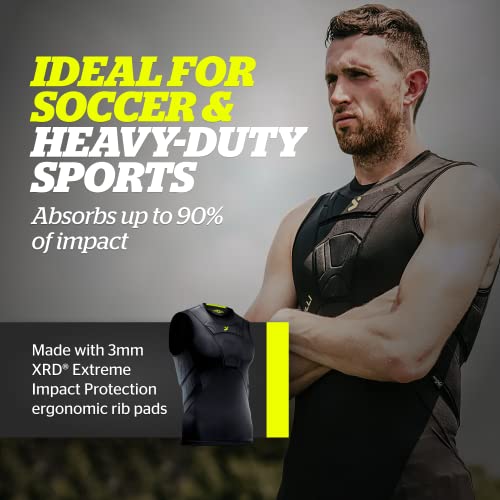 Storelli BodyShield Sleeveless Undershirt, Protective Soccer Base Layer, Lightweight Compression Top with Padded Chest and Rib Protection, Ultimate Comfort and Safety for Athletes, Black, Youth Small - Image 2