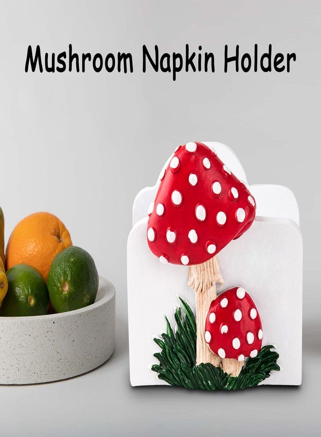GABROC Mushroom napkin holder for table Red napkin holders for kitchen cute cocktai farmhousel table napkins holder flat napkin-holder - Image 3