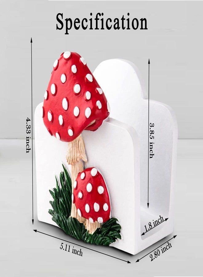 GABROC Mushroom napkin holder for table Red napkin holders for kitchen cute cocktai farmhousel table napkins holder flat napkin-holder - Image 4