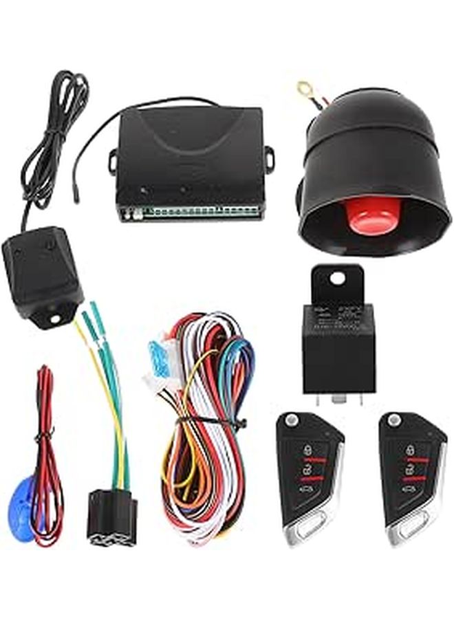 MAGICLULU Car Keyless Entry Door Lock Kit With Remote Engine Start Central Locking System Anti Theft Security Alarm For Universal Cars Light Commercial Vehicles Black - Image 1