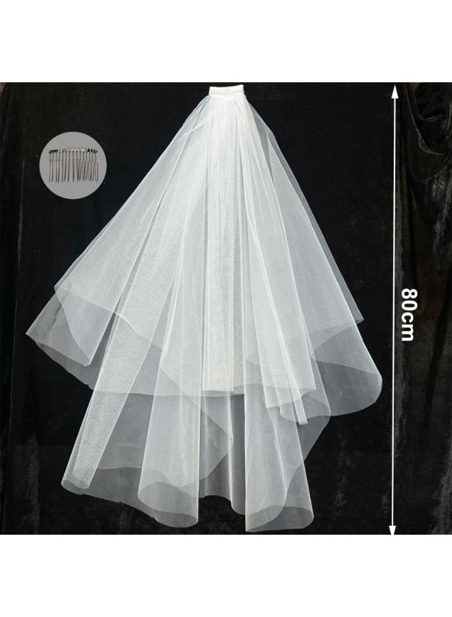 Women's 2-tier Bridal Veil with Tooth Comb  - Image 4