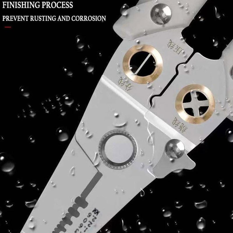JHEPCOIN Wire Stripper and Cutter Pliers Tools For Electricians 6in1 Multifunctional Wire and Cable Stripping Cutting Winding Crimping Precision Stainless Steel Hand Tool for Electrician Tool - Image 2