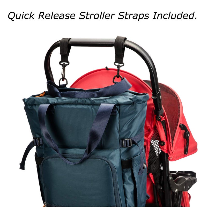 Perilogics Baby Diaper Bag Backpack, 25L Large Capacity, 18.5 Oz Ultra Lightweight, Sporty Convertible Multifunction Travel Work Tote with Changing Mat, Stroller Straps, Organizer Pouches - Image 4