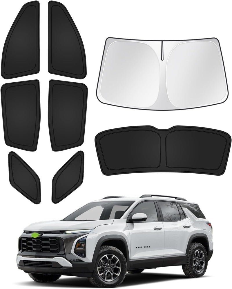 Canvcle Sunshades for 2025 2026 Chevrolet/Chevy Equinox Accessories Windshield Sun Shade Side Rear Window Shade Cover Sun Visor Shield Privacy Protection Keep Car Cool Black 8PCS(NOT for Equinox EV) - Image 1