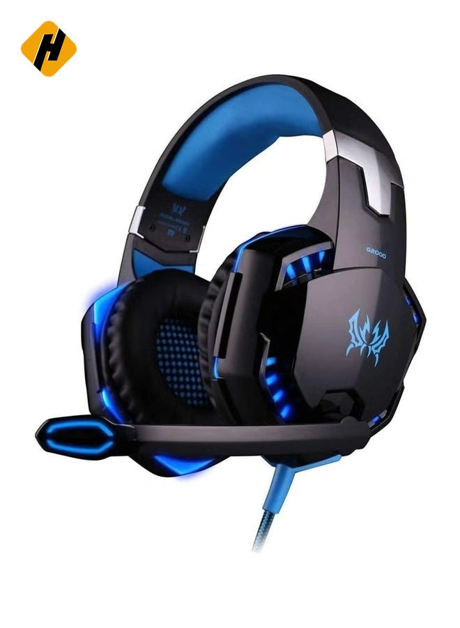 HuHa G2000 Gaming Headset, Surround Stereo Gaming Headphones with Noise Cancelling Mic, LED Lights & Soft Memory Earmuffs, Works with PS4, Nintendo Switch, PC Mac Computer Games  - Image 1
