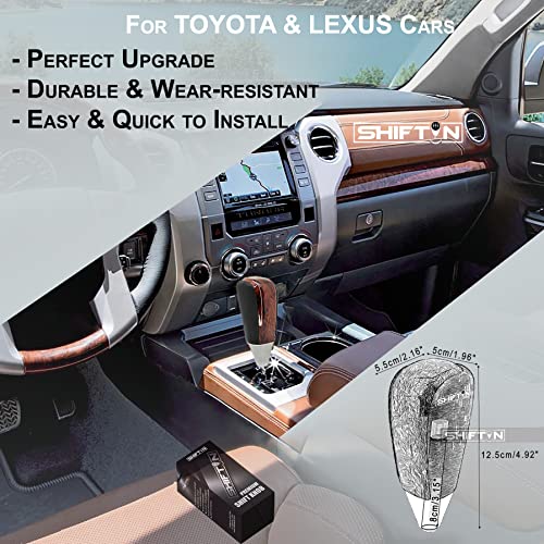 SHIFTIN Leather and Wood Gear Shift Knob for Toyota Land Cruiser 4Runner Sequoia Tundra and Lexus (Black Leather/Burl Wood) - Image 5