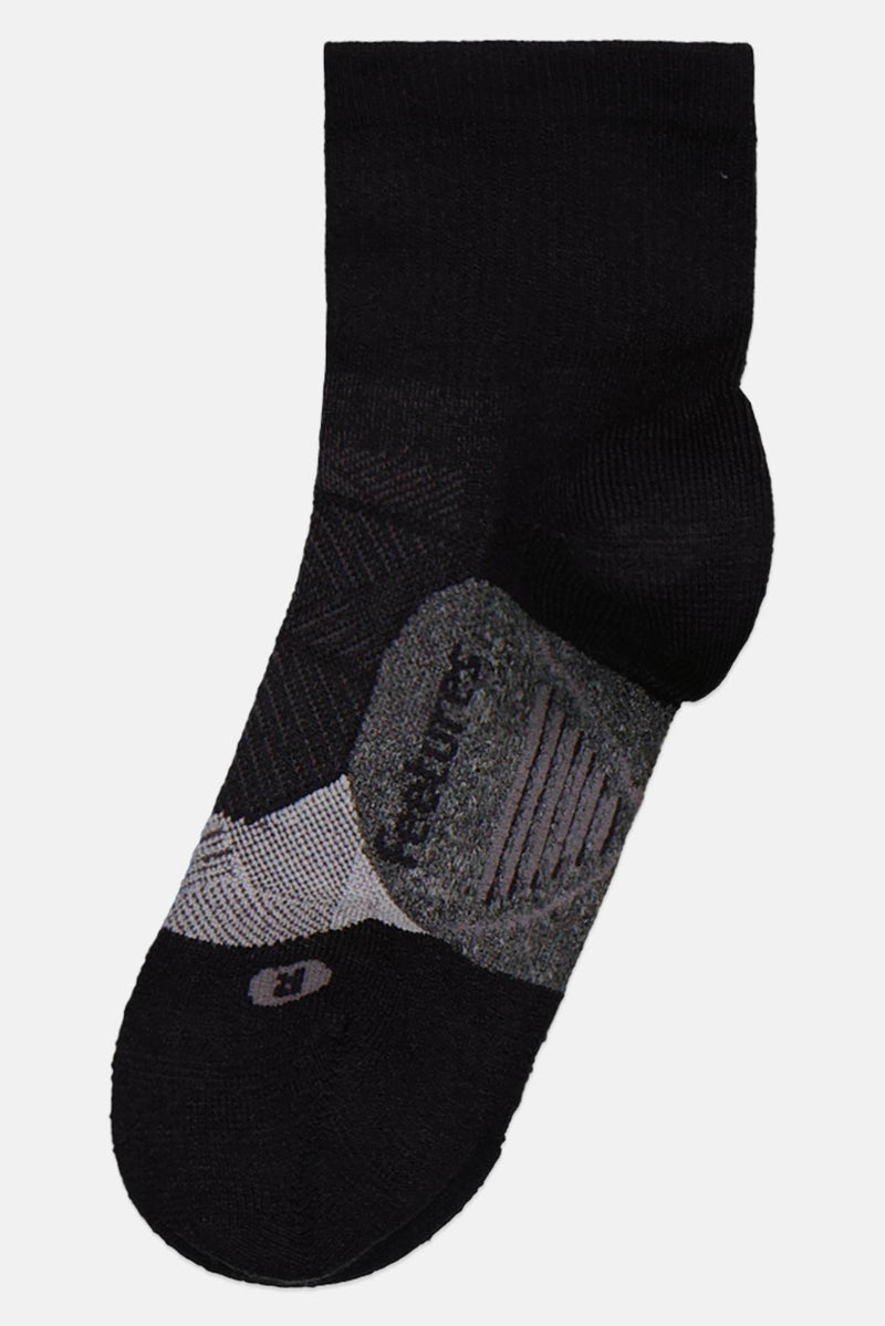 Feetures Kids Boy 1 Pair Brand Logo Crew Socks, Black - Image 1