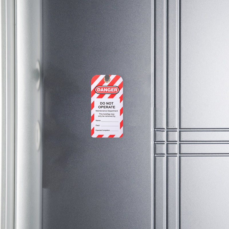 📦 بطاقات للإغلاق لمعدات المصانع مادة قوية مع نص تحذيري واضح - Image 3