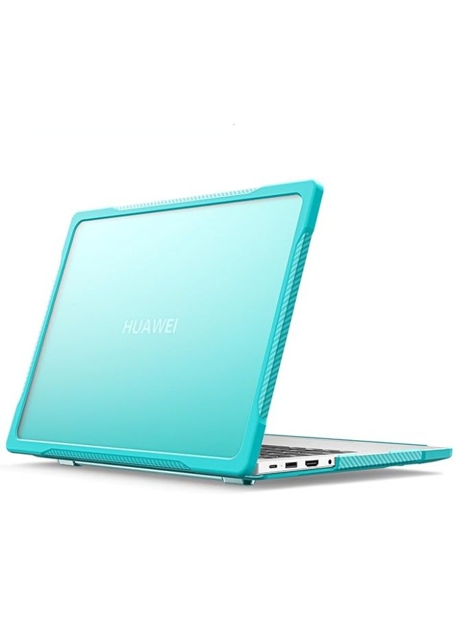 Ultimate Protection Case Compatible with Huawei MateBook 14 2021/2022/2023 Release, Matte Translucent Carbon Fiber Edges Shockproof Slim Heat Dissipation Laptop Case