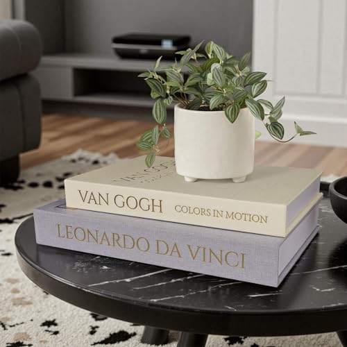 MAOBUYOU Decorative Linen Book Set of 2, Faux Book Storage Box, Coffee Table and Bookshelf Decor - Image 5