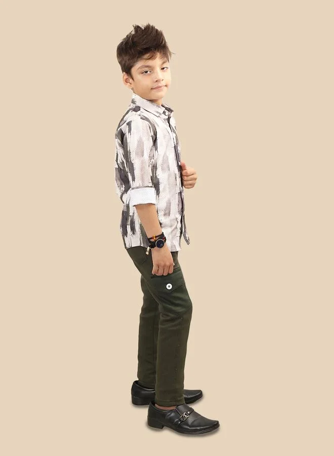 تي اس تريندس Ts Trends Printed Buttoned Shirt and Pant Set