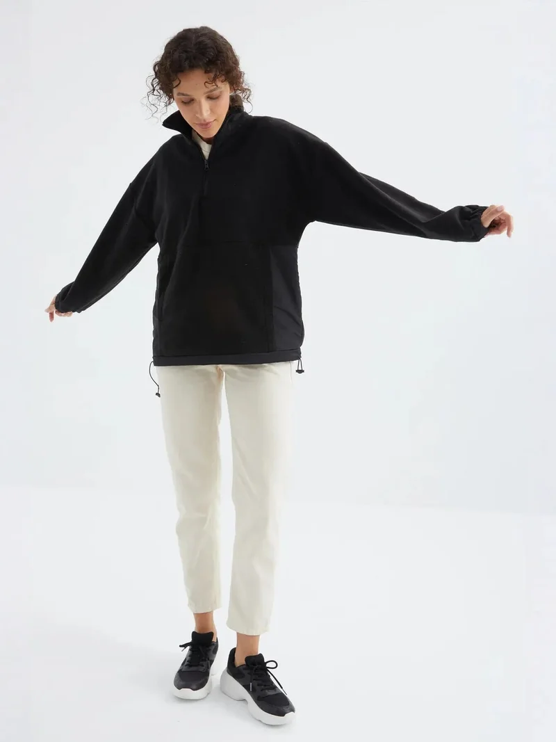 تومي لايف TOMMY Oversized Half-zip Plush Sweatshirt
