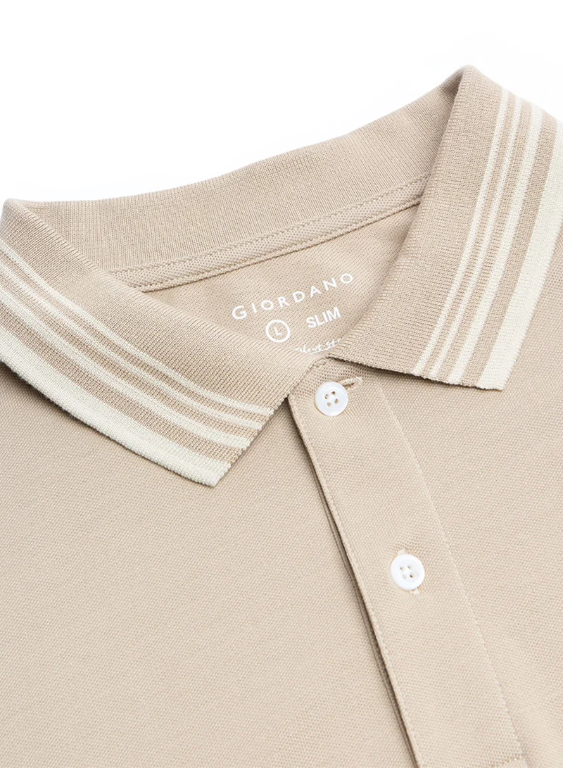 GIORDANO  Men’s Cotton Slim Polo with 3D Lion Embroidery for Men | Best Price UAE