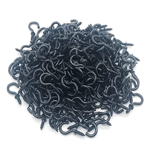 MYYZMY 120 Pcs 1/2 Inch Screw-in Hooks Nickel Plated Metal Cup Hooks, Ceiling Hooks Black - Image 4