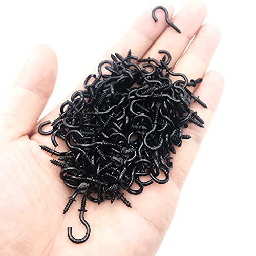 MYYZMY 120 Pcs 1/2 Inch Screw-in Hooks Nickel Plated Metal Cup Hooks, Ceiling Hooks Black - Image 3