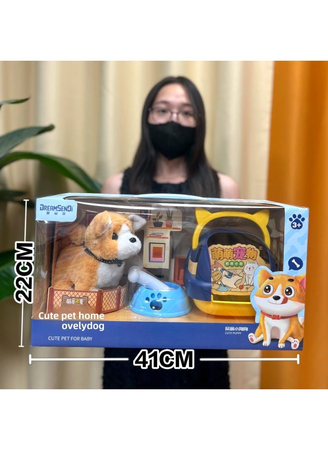 Children's Toy Electric Artificial Plush Pet Teddy White Rabbit Golden Retriever Can Walk And Bark Doll Gift-Color:Mg-018  Little Rabbit Cute Pet Trolley  - Image 2