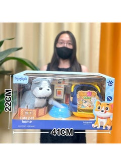 Generic Children's Toy Electric Artificial Plush Pet Teddy White Rabbit Golden Retriever Can Walk And Bark Doll Gift-Color:Mg-018  Little Rabbit Cute Pet Trolley  - Image 4