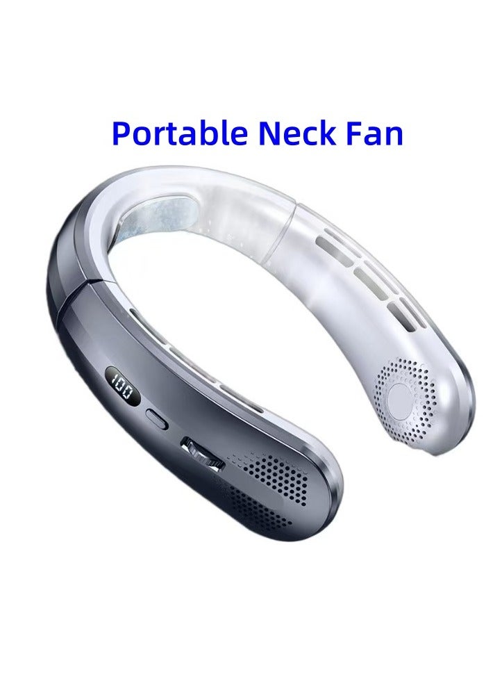 Neck Fan | 100% Wind Speed Digital Display - Portable USB-C Cooling for Outdoor/School - Image 1