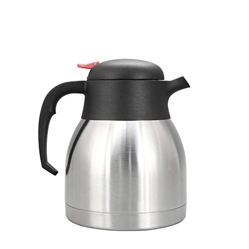 ADITYA 12 Hour Heat Retention Double Walled Vacuum Thermos Stainless Steel Thermal Coffee Carafe (1000 ml, Silver) - Image 1