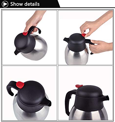 ADITYA 12 Hour Heat Retention Double Walled Vacuum Thermos Stainless Steel Thermal Coffee Carafe (1000 ml, Silver) - Image 4