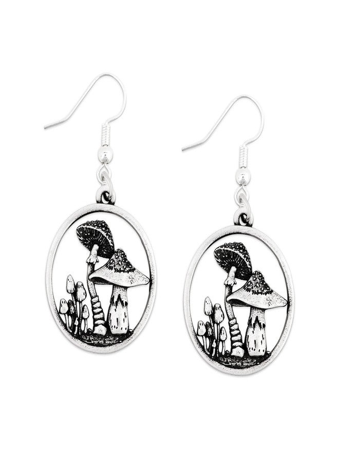 HAQUIL Vintage Mushroom Earrings Circle Tree Magical Forest Dangle Drop Earrings Moonstone Mushroom Gifts Moon For Women - Image 1