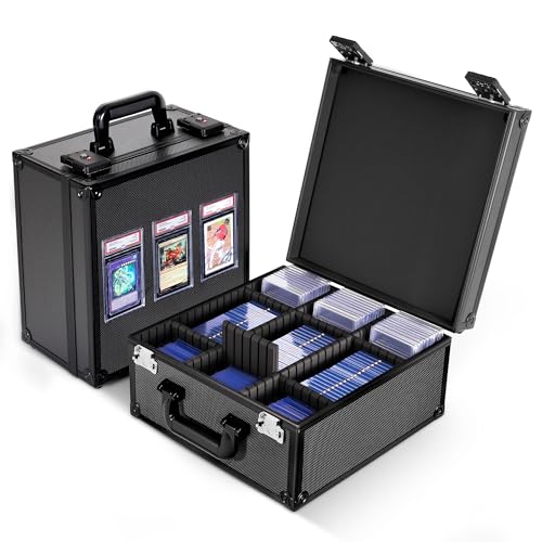 Kabinka Graded Card Storage Box Trading Card Storage Case Holds 140 Graded Cards Sports Card Storage Box with TSA Combination Lock Fits PSACSGCGCSGCBGSTop Loaders Black - Image 1