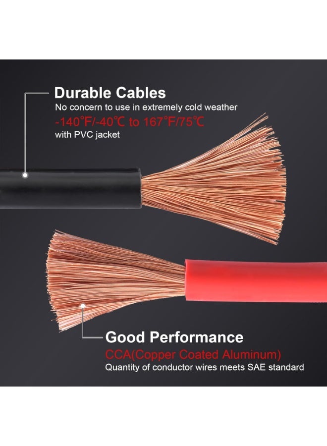TORONTO 1000AMP 16 Feet 5m Heavy Duty Jumper Cables Battery Booster Long Jump Leads for Car Van Truck Includes Carry Bag and Working Gloves  - Image 4