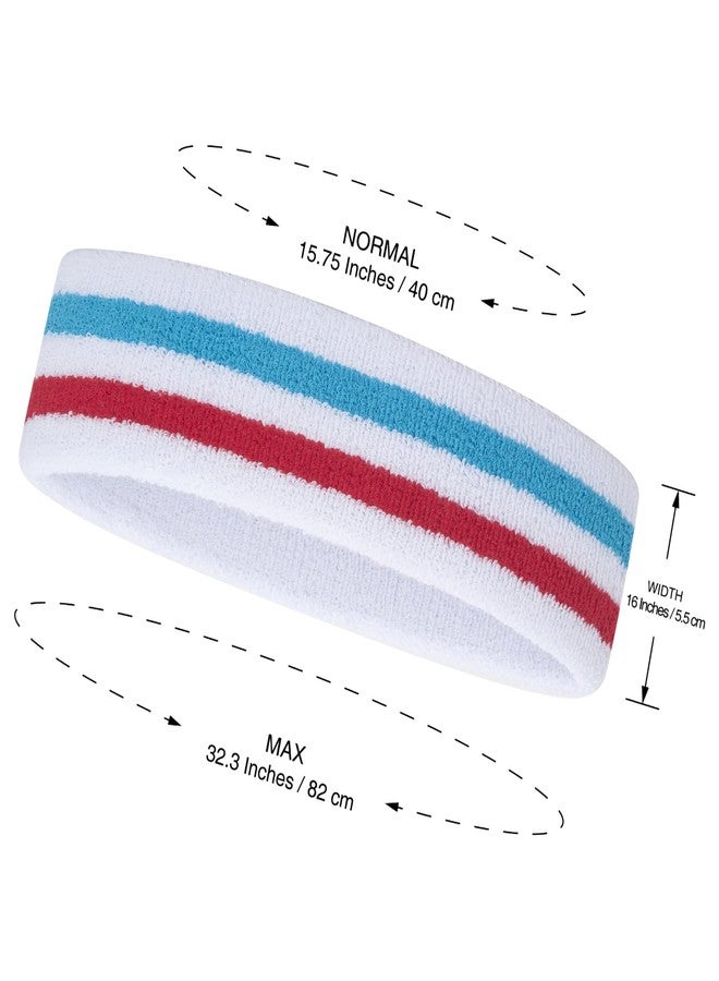 ONUPGO Sweatband Headbands for Men & Women -12PCS Sports Headbands Moisture Wicking Athletic Cotton Terry Cloth Head Band - Image 4
