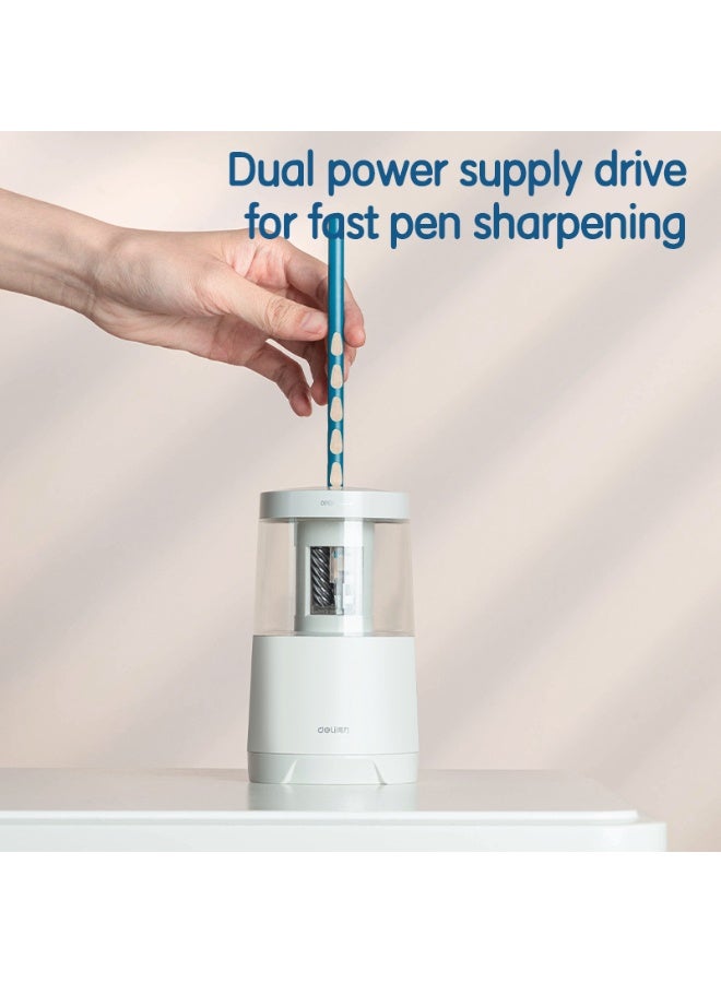 ديلي مبراة كهربائية دوّارة دِلي VA5 باللون الأبيض – مثالية للاستخدام الفعّال في المدرسة أو المكتب. - Image 3