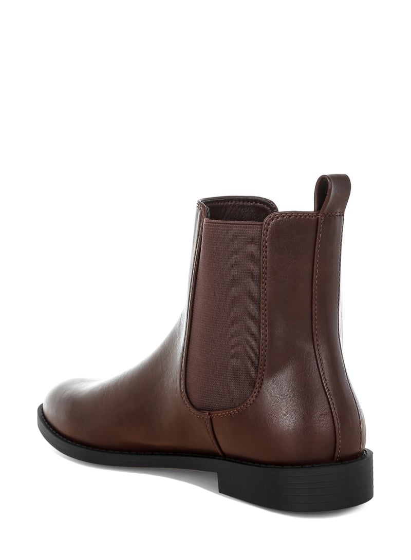London Rag Women' s Faux Leather Chelsea Boots in Brown - Image 3