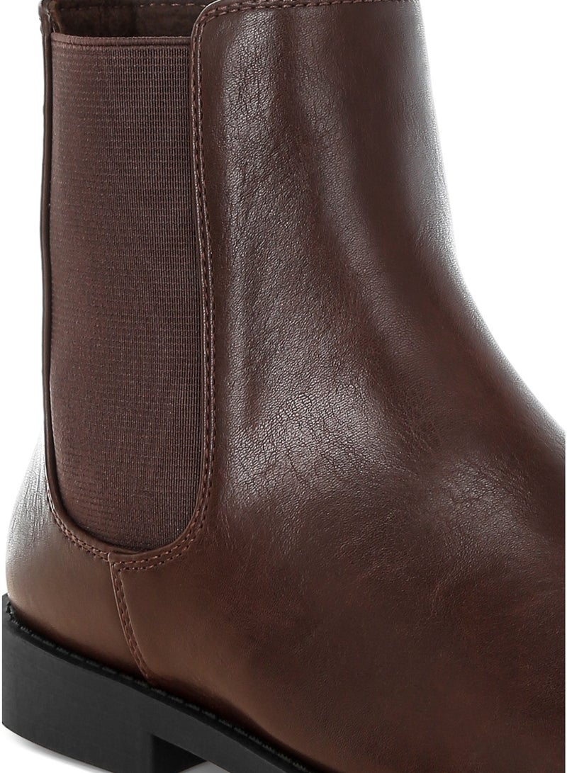 London Rag Women' s Faux Leather Chelsea Boots in Brown - Image 4