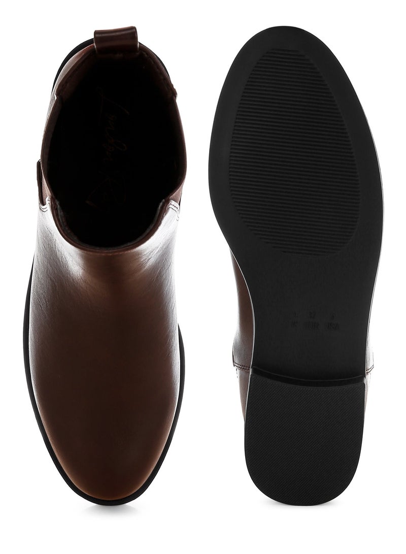 London Rag Women' s Faux Leather Chelsea Boots in Brown - Image 5