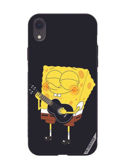 Protective Case Cover For Apple iPhone XR Spongebob With Guitar Design Multicolour