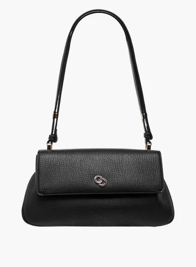 سيليست Women's Solid Shoulder Bag with Strap Handle and Flap Closure