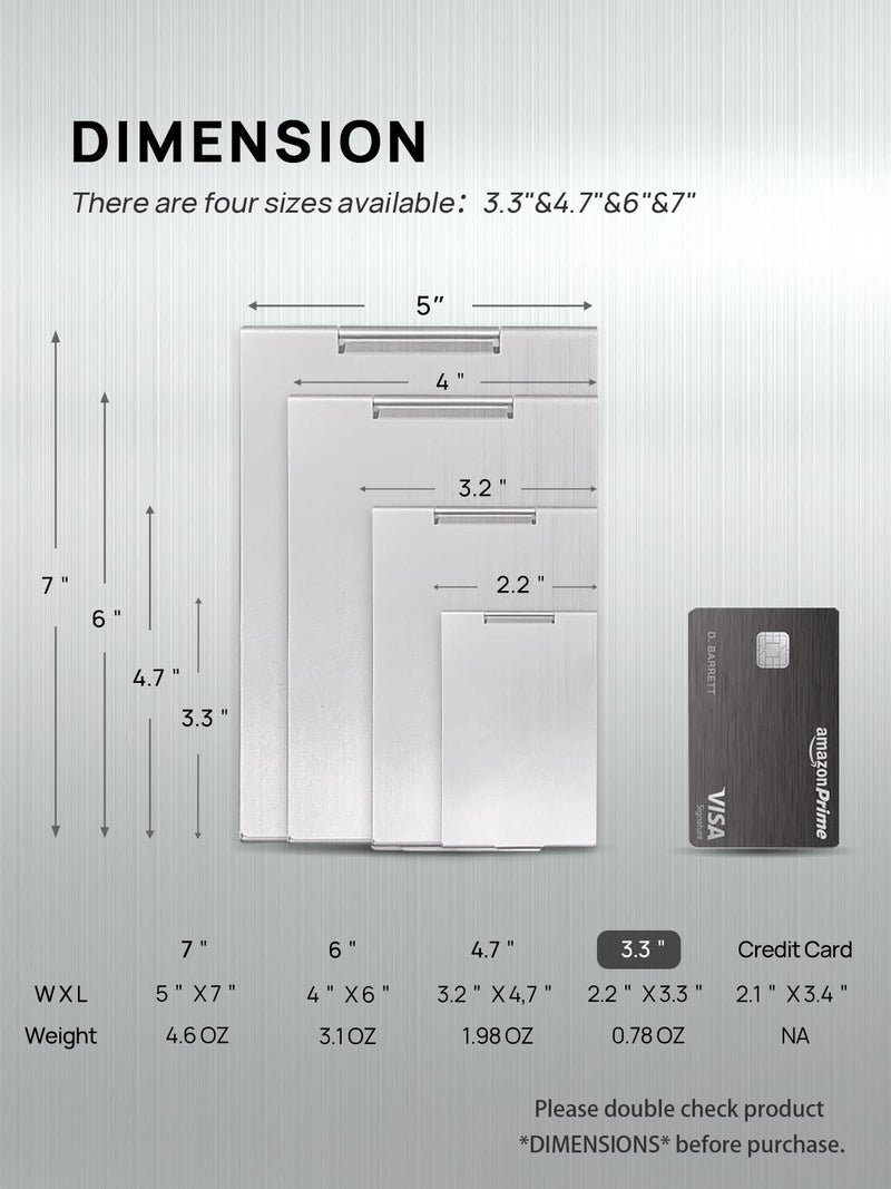 MIRRORNOVA Mirrornova Folding Mirror, Compact Ultra-Slim Small Portable Travel Size Makeup Mirror (Aluminum Shell, 3.3inch) - Image 2
