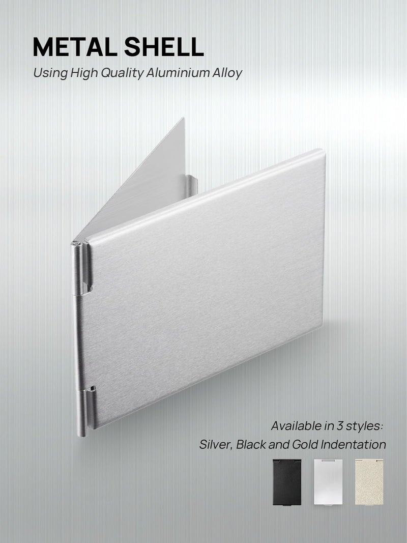 MIRRORNOVA Mirrornova Folding Mirror, Compact Ultra-Slim Small Portable Travel Size Makeup Mirror (Aluminum Shell, 3.3inch) - Image 4